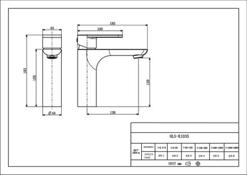 Смеситель для раковины Orans K-1035 W