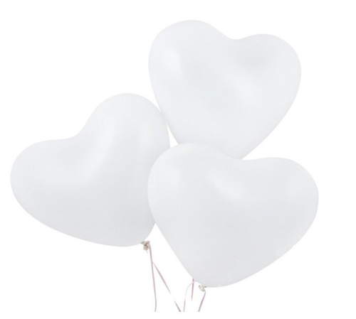 Шар латекс сердца белый