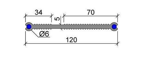 Гидроизоляционная шпонка ХВН-120 (2 х 6) ПВХ-П