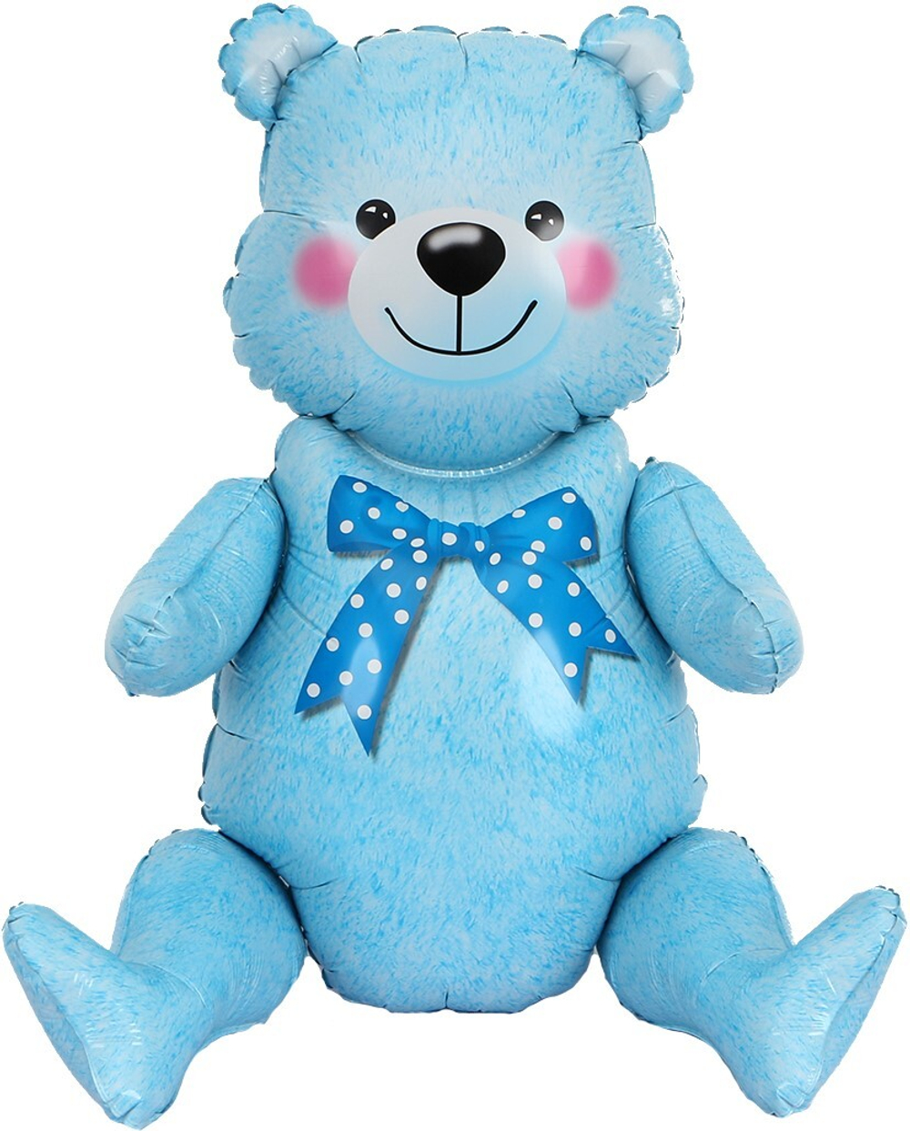 Сидячий мишка Голубой шар 3D