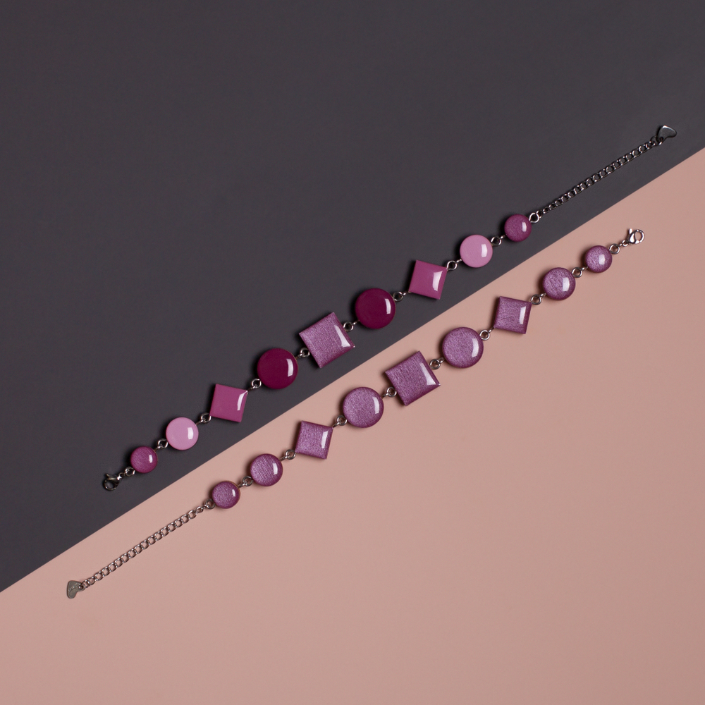 Браслет Детальный - Квадрат - Слива