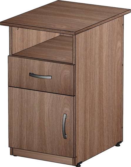 Тумба приставная 1 ящик + дверь Стандарт-Pro ясень шимо темный