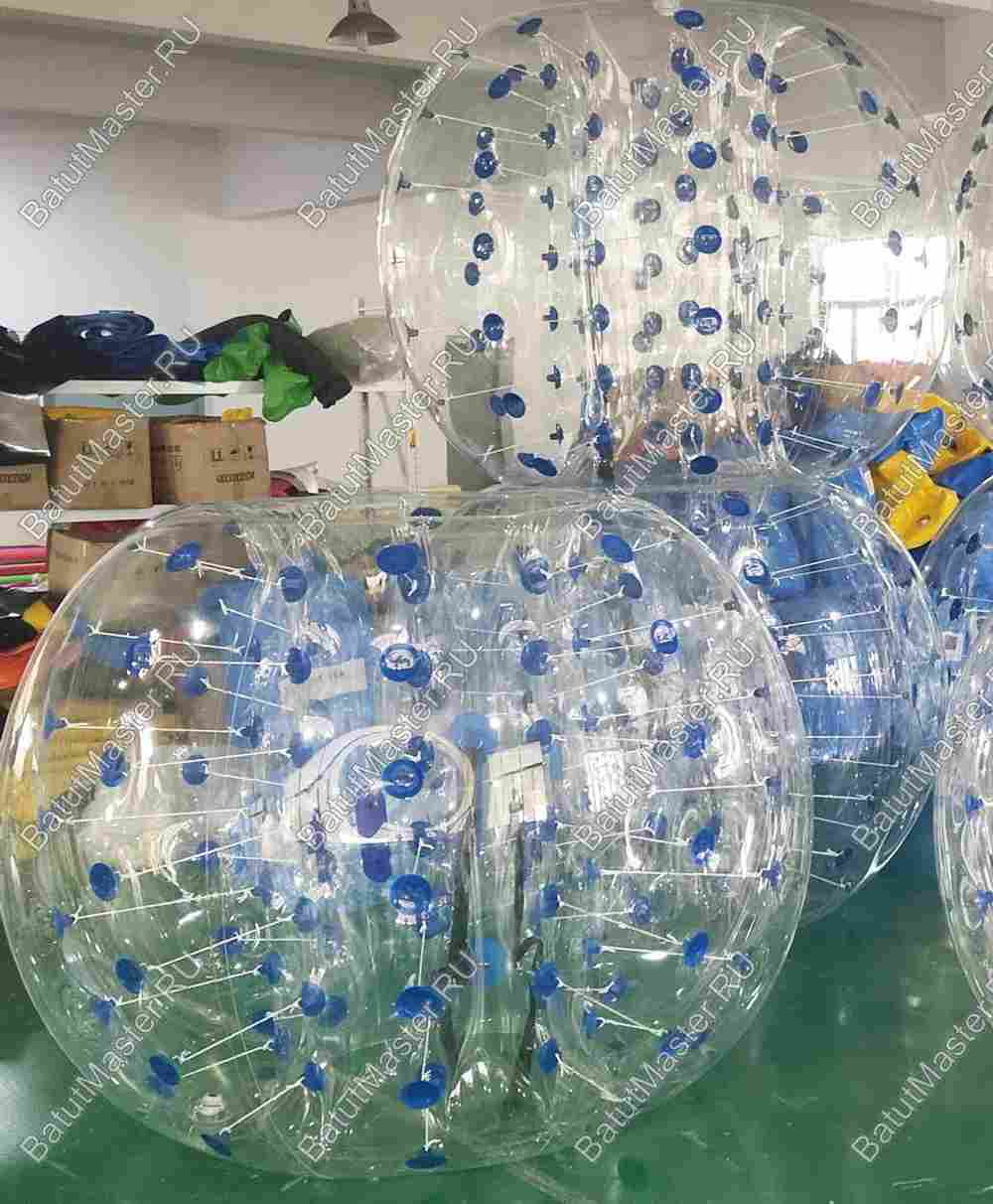 Бампербол ТПУ, диаметр 1,8 м, с синими держателями