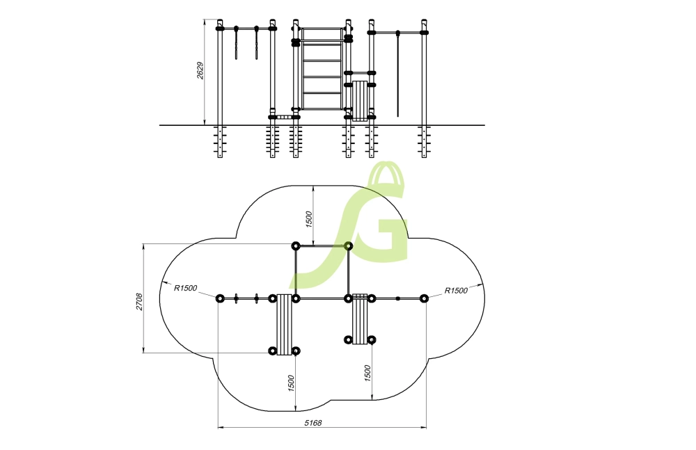 Спортивная площадка Воркаут IgraGrad 03V