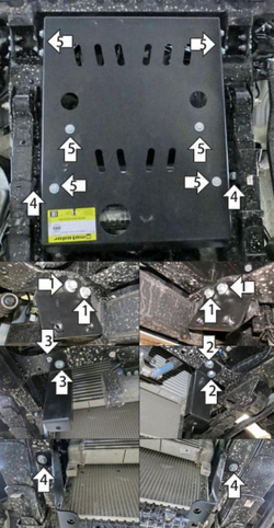 Защита стальная 3 мм радиатора для КамАЗ Компас 9; V=3,8D; с 2023г Motodor.27722
