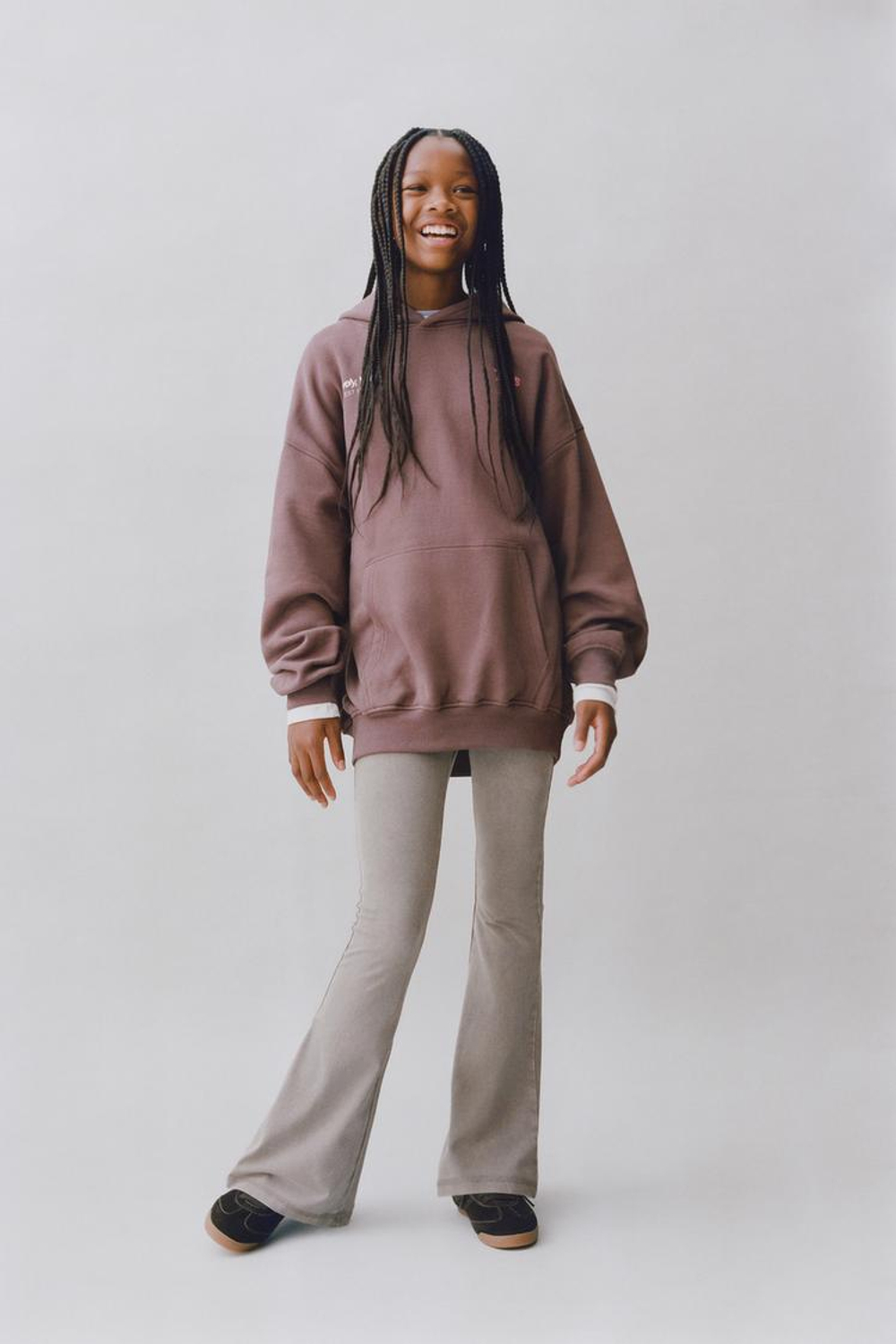 ZARA ЛЕГИНСЫ FLARE, СЕРОВАТО-КОРИЧНЕВЫЙ