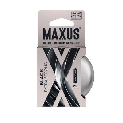 Презервативы MAXUS Extra Strong №3 в железном кейсе, черные, утолщенные, 3 шт