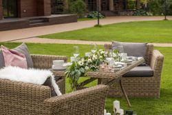 "Моккачино" обеденная группа из искусственного ротанга, цвет соломенный