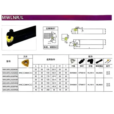 MWLNR2525M08 Резец наружного точения, державка токарная