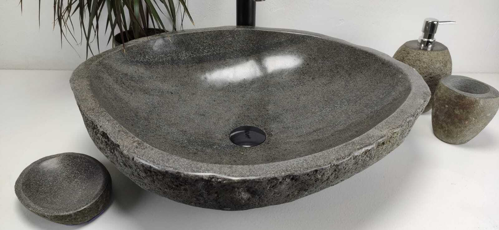 Раковина из речного камня RS6849 (60*52*15)
