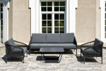 "Канны" лаунж-зона 5-местная плетеная из роупа (веревки), цвет темно-серый