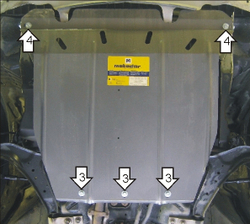 Защита стальная 2 мм Д, КПП Nissan Almera Tino MOTODOR.01414