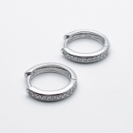 Ювелирные швензы с родиевым покрытием, фианиты, размер 16 мм, цена за пару