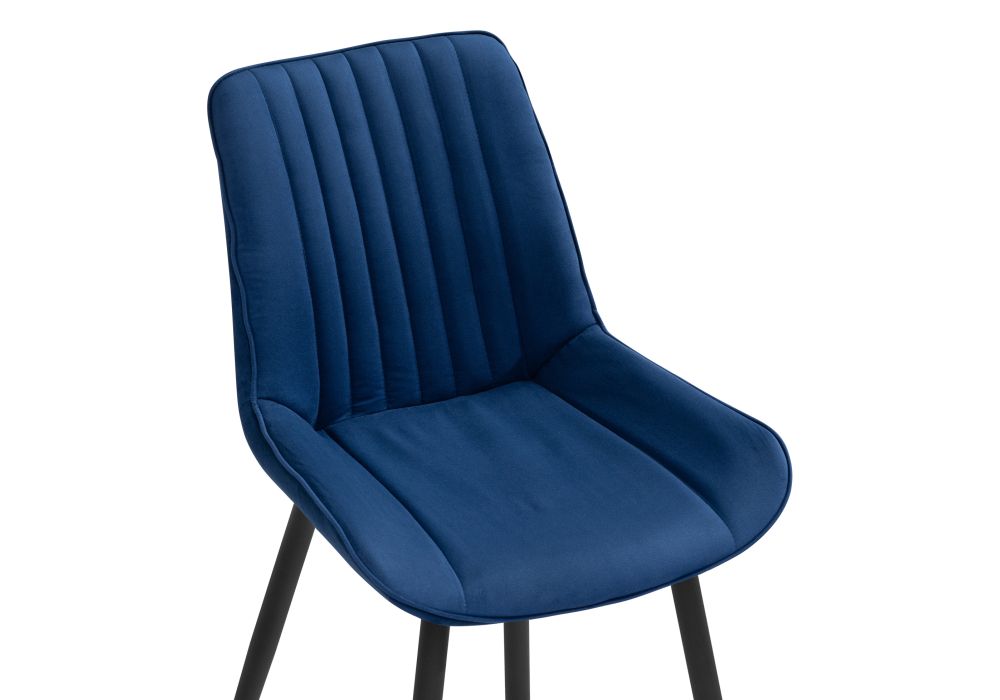 Стул на металлокаркасе Седа велюр синий / черный