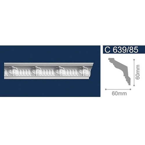 Плинтус потолочный 60*60мм "SD" 639/85 2м