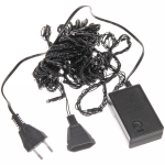 Гирлянда для улицы «Водопад» нить 7м 80 ламп LED чёрный провод, 8 реж, IP-54, Белый (возможность соединения)