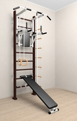 Деревянная шведская стенка Sv Sport 906в (Турник стандарт/Брусья/Скамья/Канат/Kольца/Лестница)