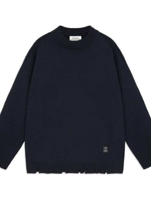 PANASIAN TORN SWEATER/INDIGO