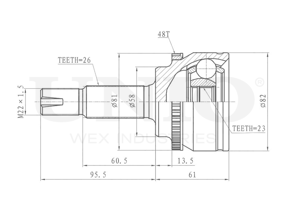 ШРУС внешний UNIO CVJ-20047