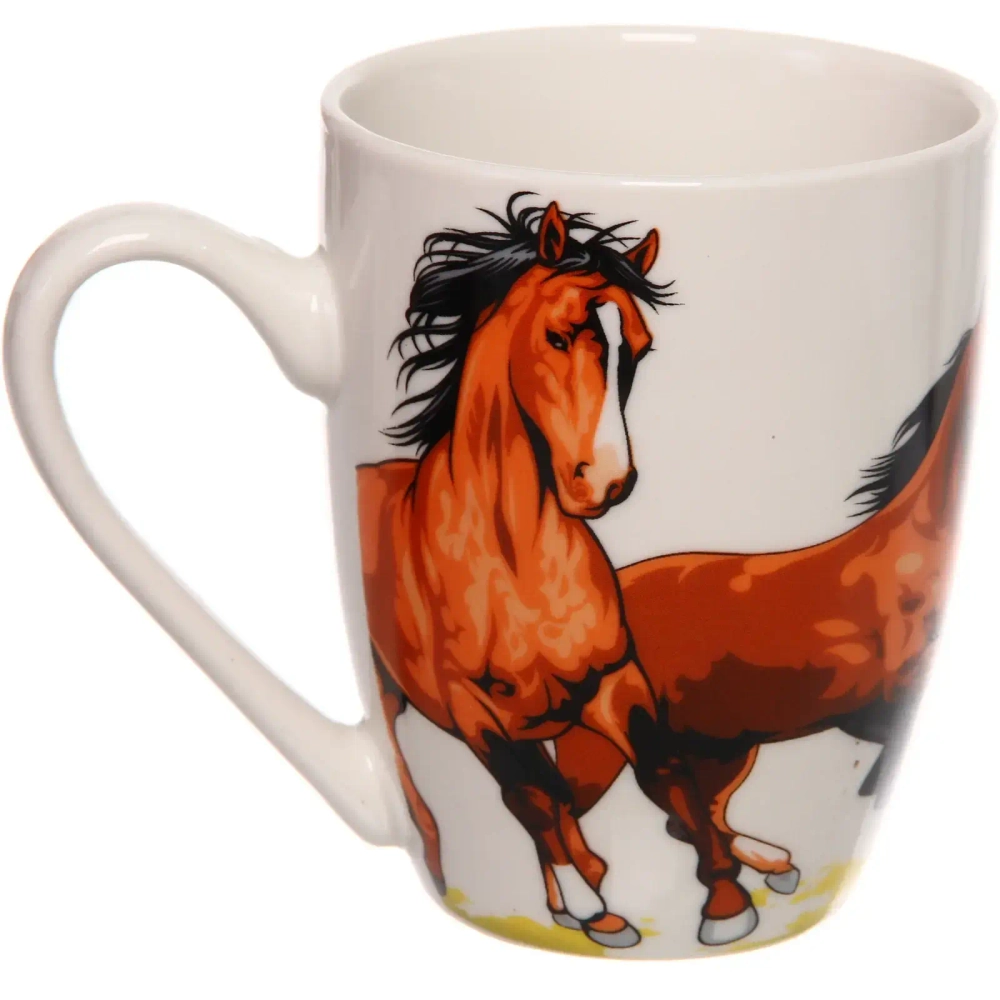 Кружка керамическая 360мл «Великолепные кони», микс рисунков