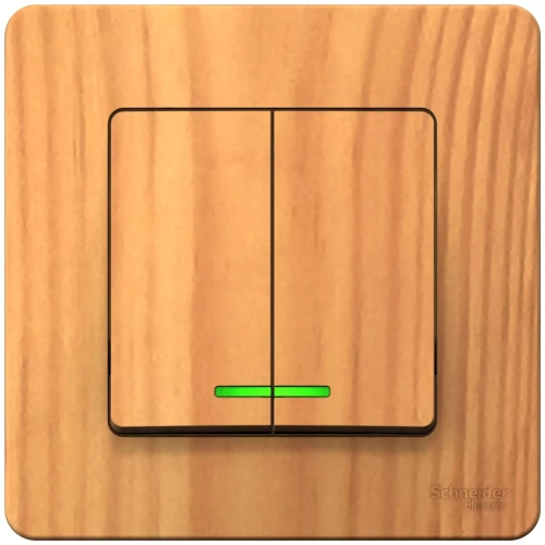 ВЫКЛ.2-кл.С/У подсветка, 10А 250B, ЯСЕНЬ BLNVS010515