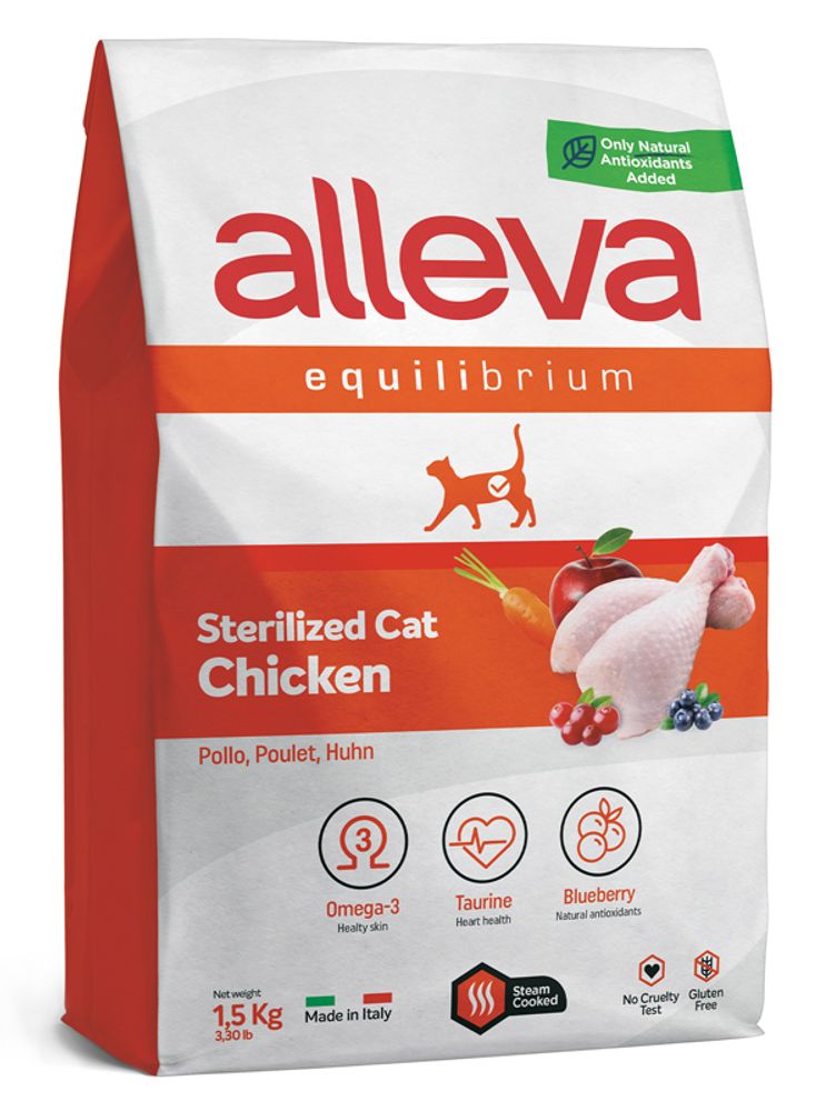 Alleva Equilibrium Сухой корм для стерилизованных кошек с курицей 1.5 кг