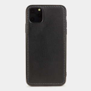 Чехол-накладка кожаный для iPhone 11 Pro Max черного цвета