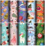 Бумага упаковочная 70x100см. "Сказочный подарок" 10 дизайнов в ассорт. (Золотая сказка)