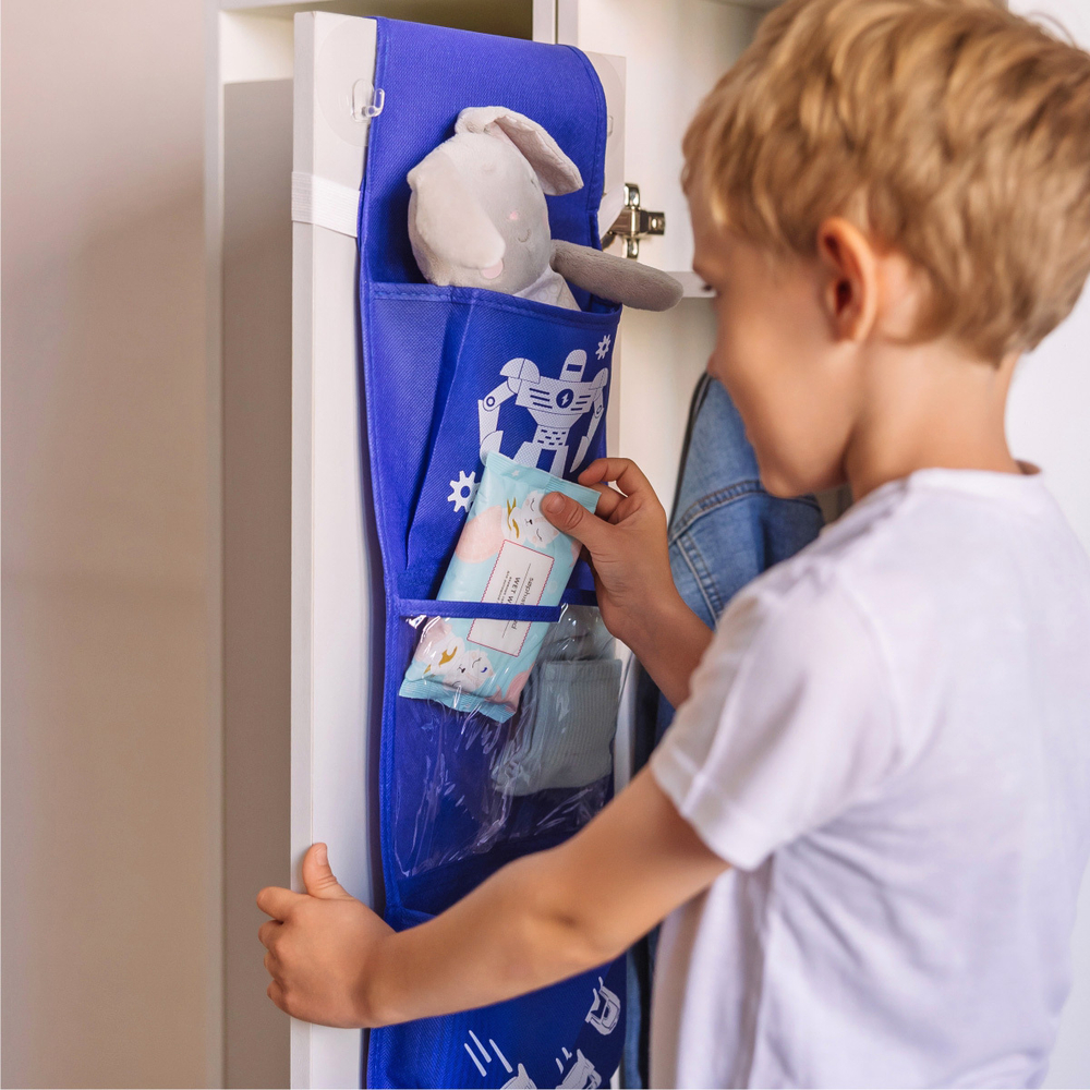 Кармашки для детского сада на резинке. Робот