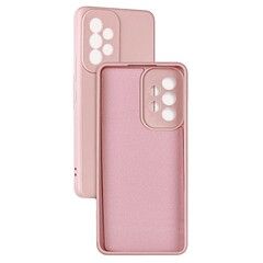 Силиконовый чехол Silicone Cover с защитой камеры для Samsung Galaxy A53 (Розовый)