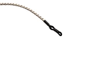 Шнурок для очков кожаный (белый с коричневым), 60 см