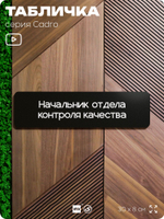 Табличка Начальник отдела контроля качества, на дверь, 30х8 см, черная, серия CADRO, Айдентика Технолоджи