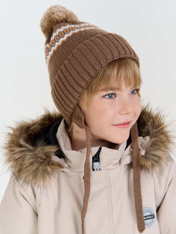 Шапка зимняя из смесовой шерсти с флисовым подкладом 