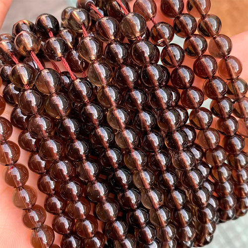 Раухтопаз (Дымчатый кварц) натуральный бусины 4/6/8/10/12 мм, на нитке 38 см