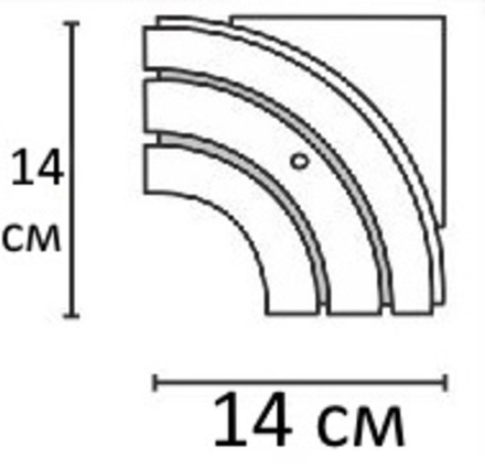 Поворотный соединитель внешний прямоугольный двухрядный 14х14