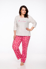 Женская пижама Irma с брючками на резинке (Размер: XXL) (Цвет: бежевый с красным)