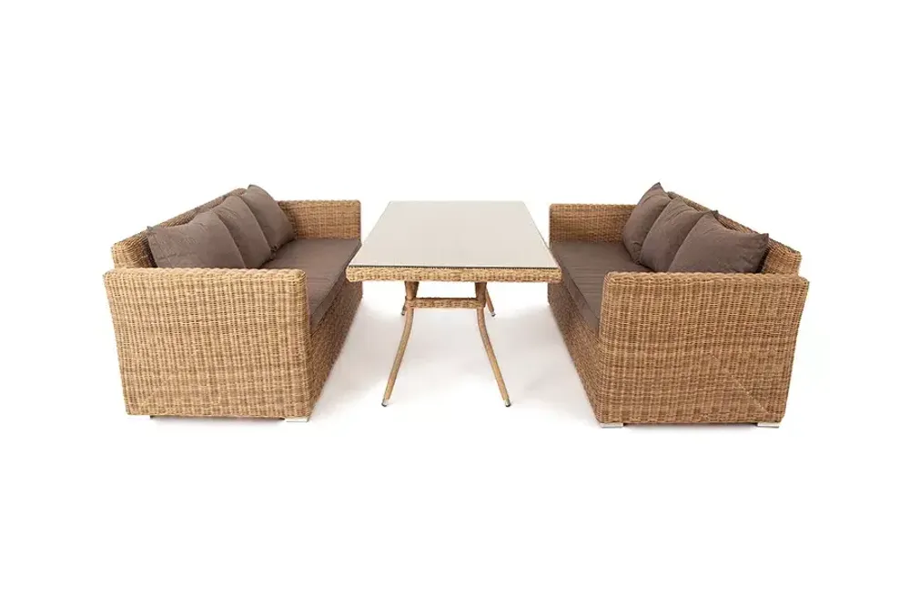 "Мокко Дабл" обеденная группа из искусственного ротанга, цвет соломенный