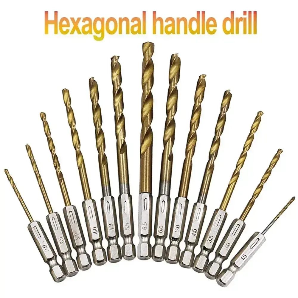 OZ-ATCA Набор из 16 сверл из быстрорежущей стали с покрытием 1/4 шестигранный хвостовик 1,5-6,5 мм