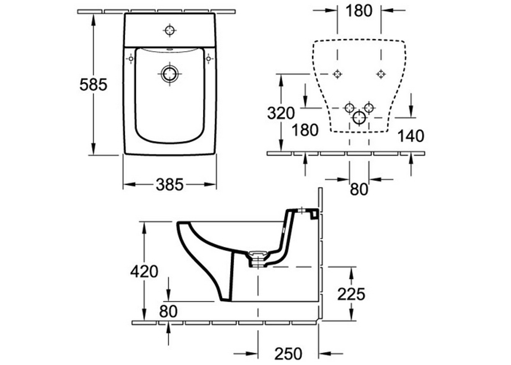 Биде подвесное Villeroy & Boch La Belle 542700R2