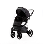 Детская универсальная коляска Adamex NOLA Natura CARBON-10 (2в1) - Темно-серая ткань, Темно-серая экокожи