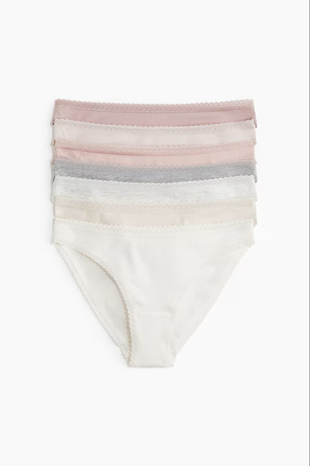 H&M Набор из 7 пар трусов хлопковых трусов, пудрово-розовый