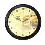 Часы наст. круглые Кофе цв.черн. d=29см