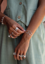 Браслет «Клевер» с горным хрусталем