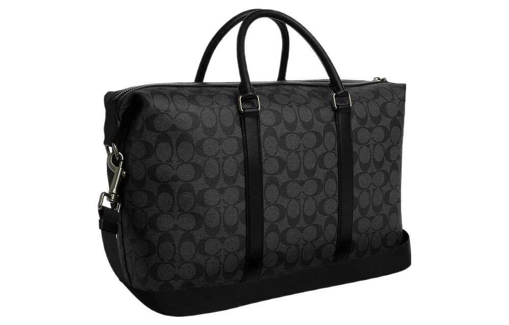 COACH Ellery Coated Canvas With Calfskin Boston Bag, Travel Bag, Handbag, Shoulder Bag, Crossbody Bag Women"s