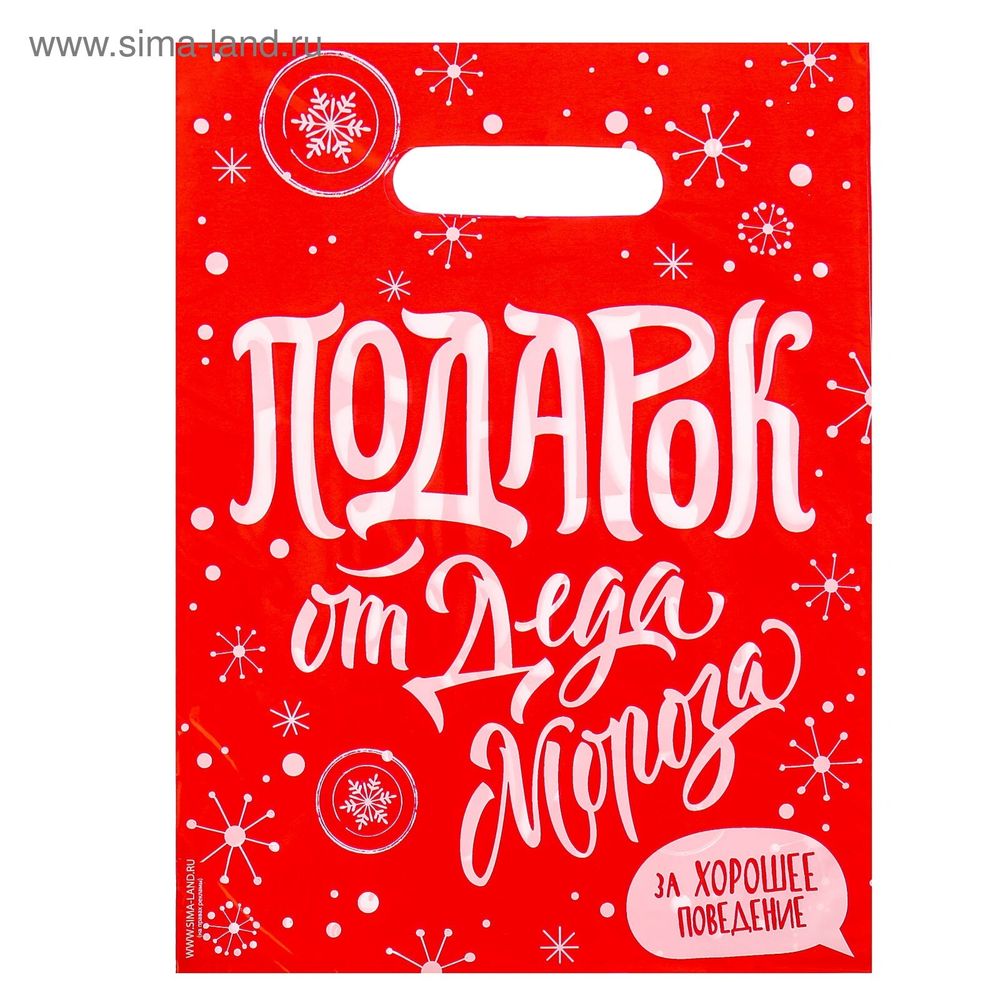 Пакет подарочный «Подарок от Деда Мороза», 23*29,5 см