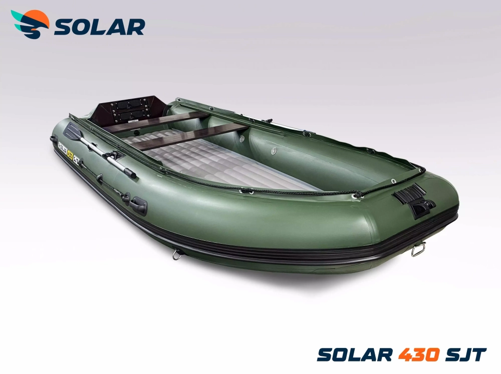 Лодка надувная моторная solar-430 super jet tunnel