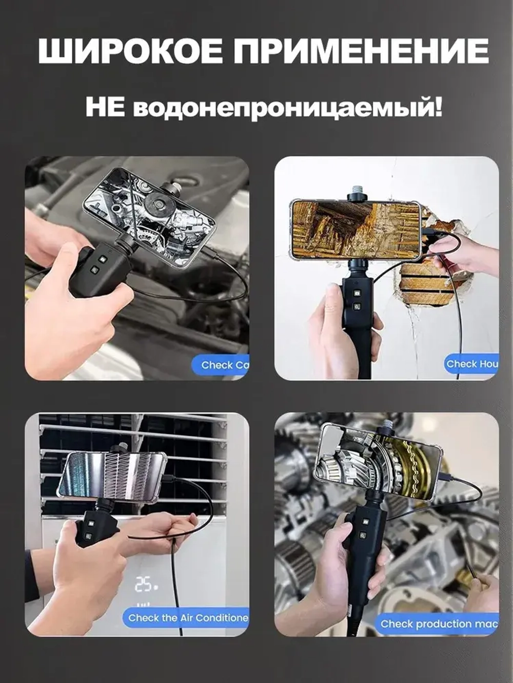 Jingleszcn двухсторонний 180 wifi промышленный endoscope 8.5mm 1080p инспекционная камера wi для iphone android