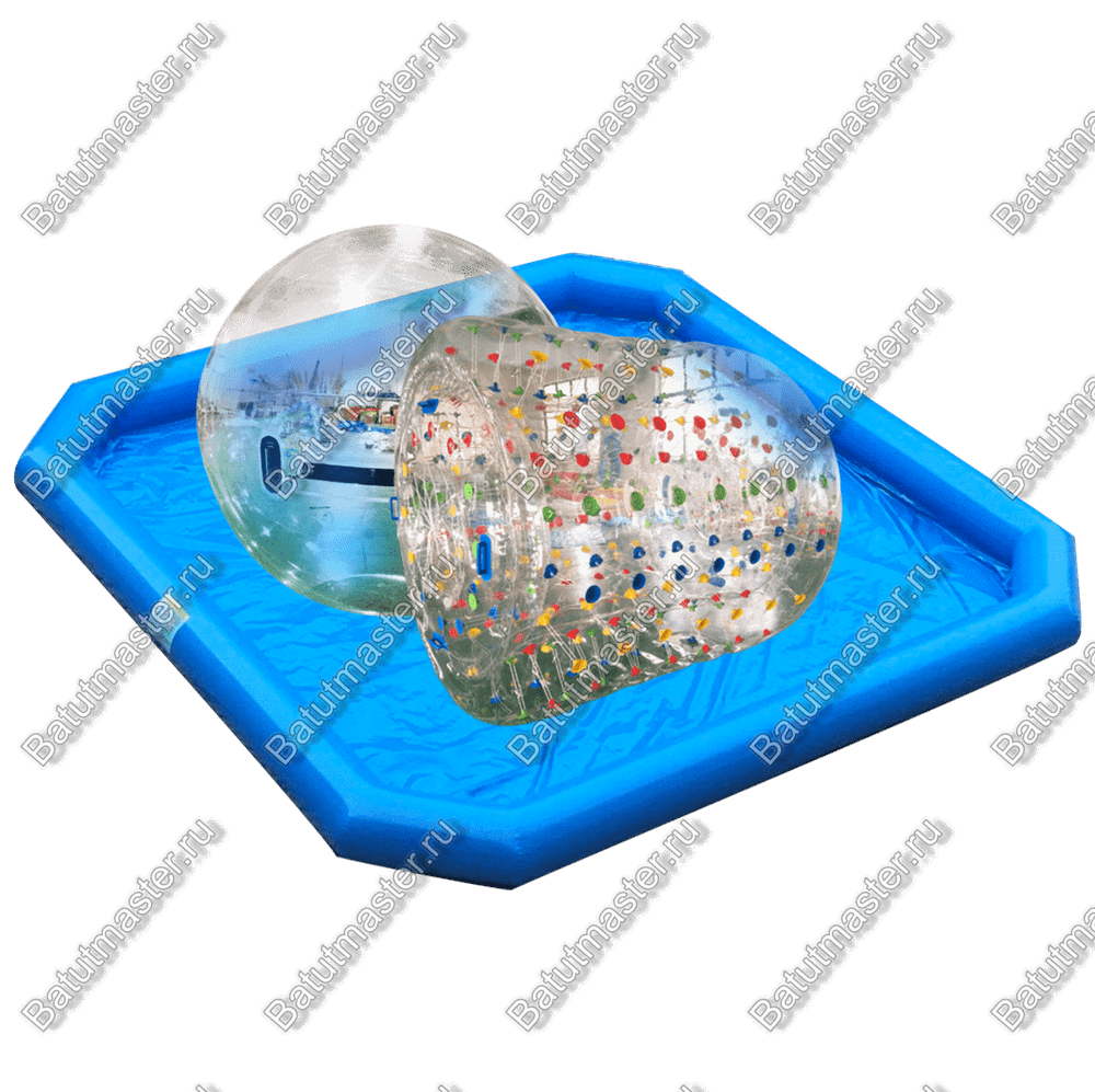 Бизнес-набор: Бассейн 6*6 м (1 шт), Водный шар ТПУ (2 шт), Водный роллер ТПУ(1 шт),насос (1 шт)