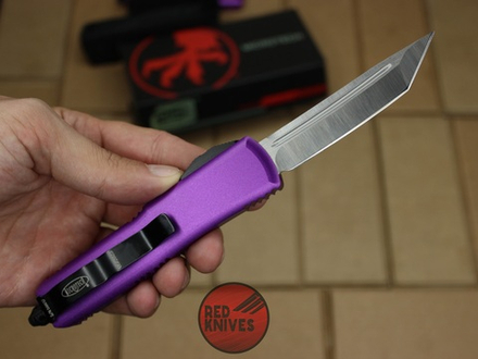 Нож Microtech UTX-85 T/E - фиолетовая рукоять, танто клинок, сатин RK-398