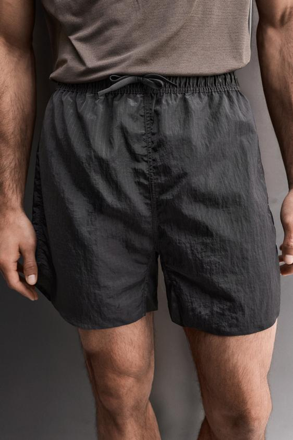 ZARA ШОРТЫ ДЛЯ ТРЕНИРОВОК 2 В 1, АНТРАЦИТОВО-СЕРЫЙ